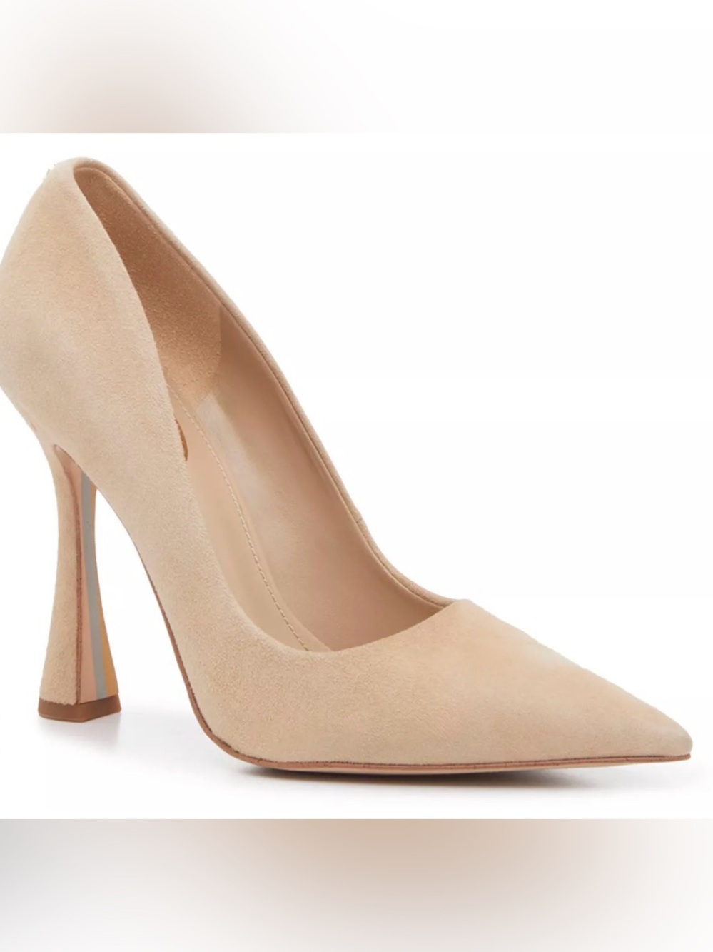Sam Edelman Nude Beige Suede Pointed-Toe Pumps
